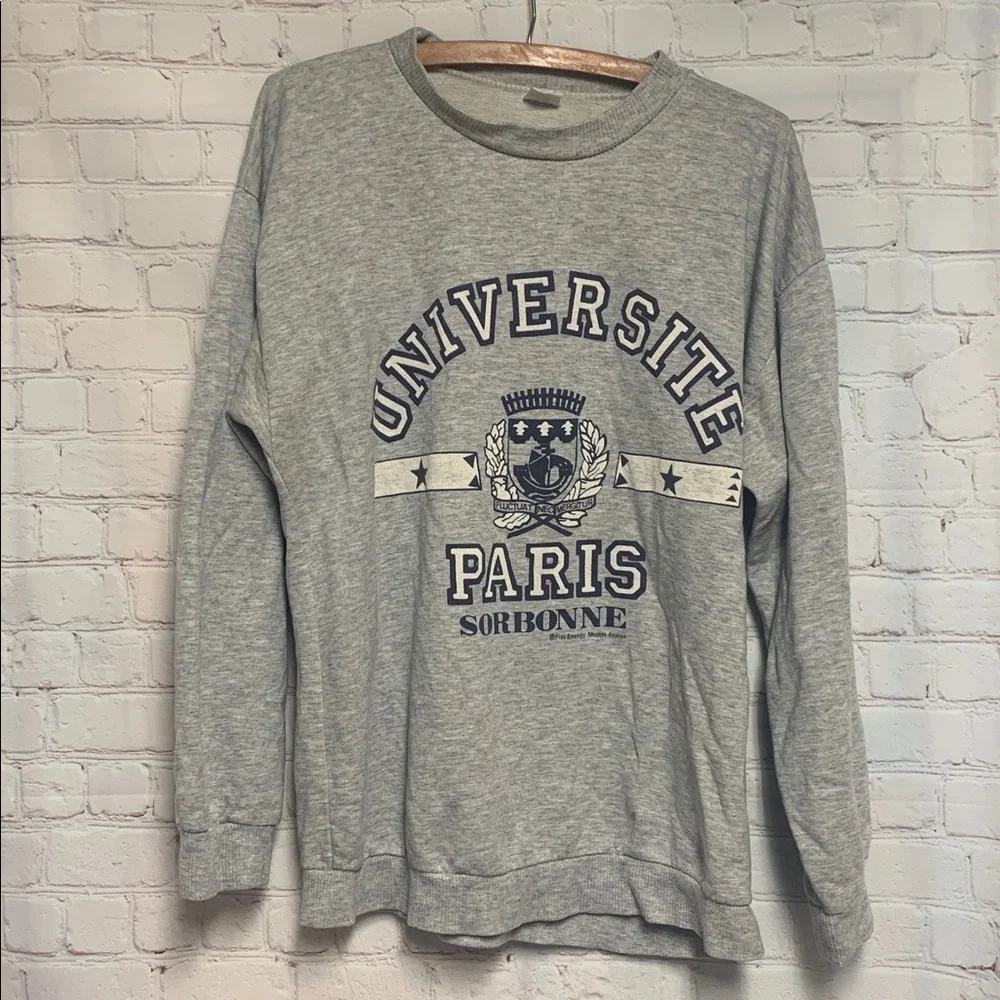 Vintage University Paris Sweatshirt France Size S 42” - Picture 1 of 5
